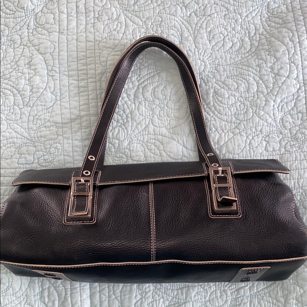 Kenneth Cole New York Black Leather Shoulder Bag